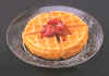 waffle with strawberries